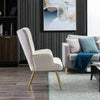 Kitty Button-Tufted Wingback Chair - Luxe Maple