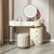 Worldmark Dressing Table With Ottoman In Stainless Steel - Gold - Luxe Maple