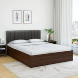 Unline Wood Luxury Upholstered Bed in Leatherette Grey