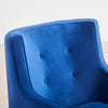 Tiktok Button-Tufted Wingback Chair In Blue - Luxe Maple
