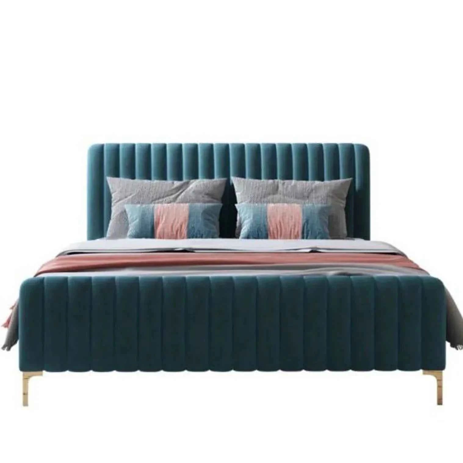 Uniline Pro Luxury Upholstered Bed Without Storage in Suede