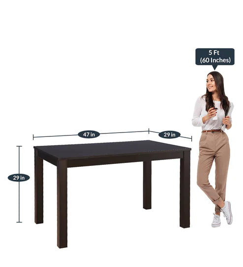 Tony 4 Seater Dining Table in Wenge Color - Luxe Maple