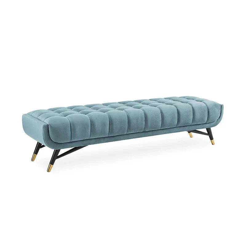 Cross line Lounger in Suede Sky Blue