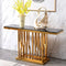Uniline Golden Console Table - Stainless Steel - Luxe Maple