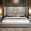Vitara Luxury Upholstered Bed in Leatherette Grey