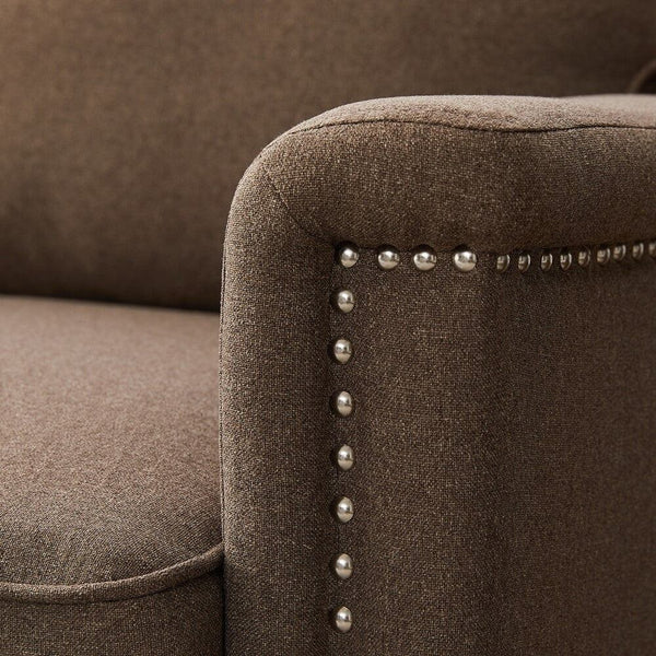 Tox Straight Line Sofa Set in Brown - Luxe Maple