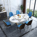 Practo Luxury 6 Seater Dining Table White & Blue
