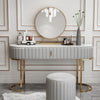 Nexa Dressing Table With Ottoman In Stainless Steel - Gold - Luxe Maple