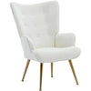Kitty Button-Tufted Wingback Chair - Luxe Maple