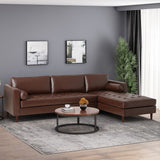 Depy Sectional Sofa Set in PU Leatherette Brown
