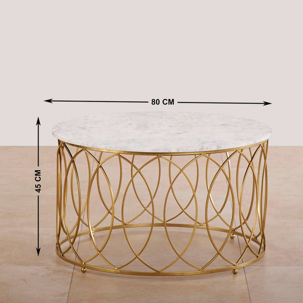 Macro Center Table in Gold Finish.