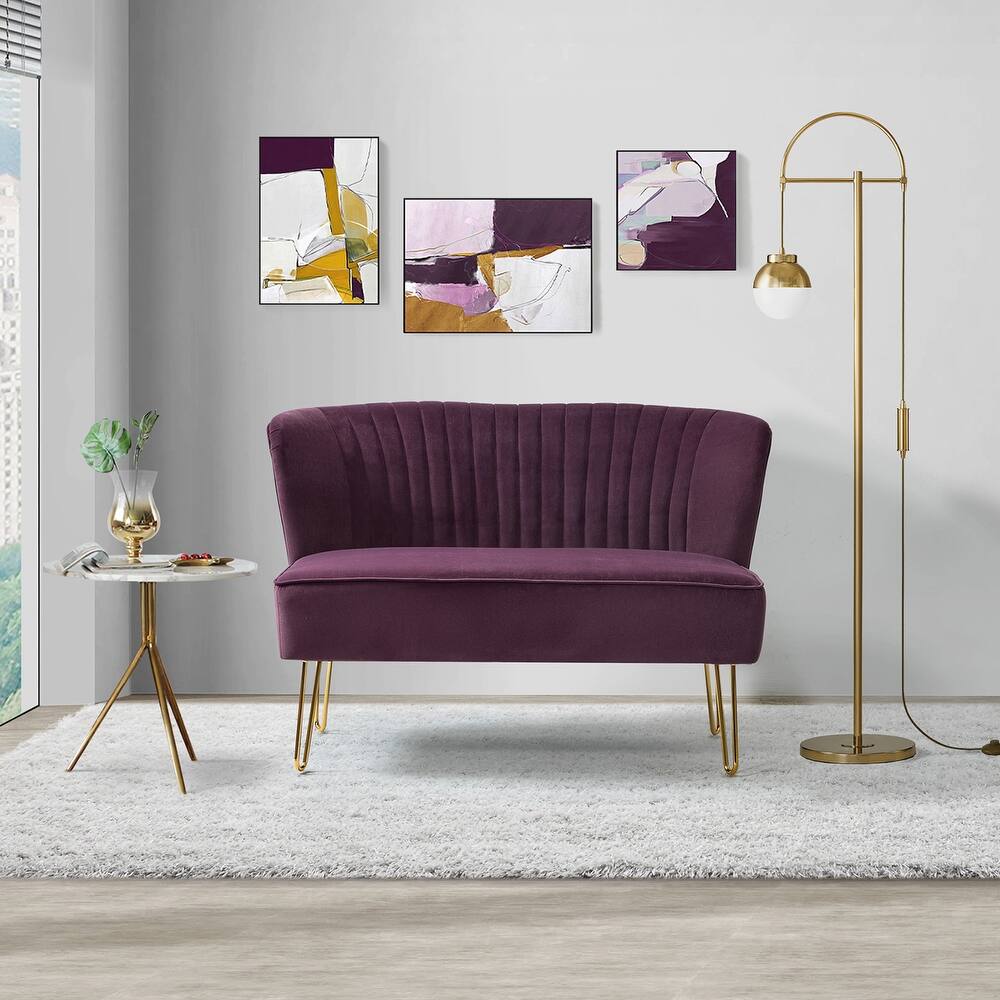 Beccy Luxury Straight Line Sofa Set Purple
