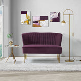 Beccy Luxury Straight Line Sofa Set Purple
