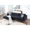 Volly One Couch Mid-century Sectional Sofa in Black - Luxe Maple