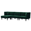 Yollo Suede Sectional Sofa in Green - Luxe Maple