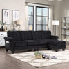 Delray Suede Sectional Sofa in Black - Luxe Maple