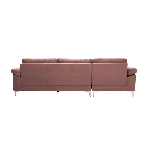 Inox Modern Suede Sectional Sofa - Luxe Maple