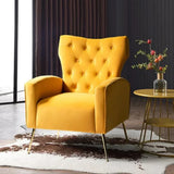 Jacky Chesterfield Chair in Suede Yellow
