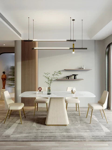 Texo Luxury 4 Seater Dining Table in Beige - Luxe Maple