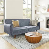 Hexa Luxury Mid-Century Sofa In Suede 3+2+2 Seater