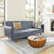 Hexa Luxury Mid-Century Sofa In Suede