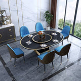 Practo Luxury 6 Seater Dining Table Black & Blue