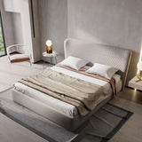 Vivo Luxury Upholstered Bed in Suede beige