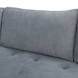 Volly High Back Couch Mid-century Suede SS Legs Chaise Sofa