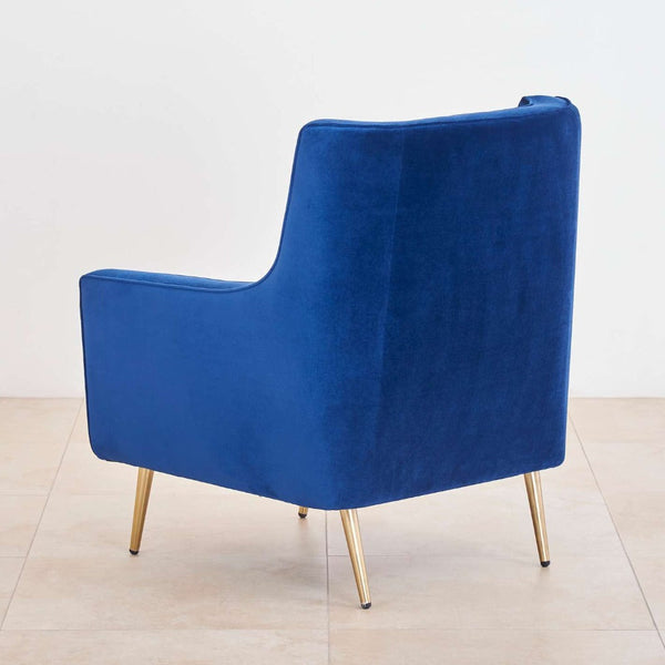Tiktok Button-Tufted Wingback Chair In Blue - Luxe Maple
