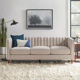 Uniline Pro Luxury Mid-Century Sofa In Suede Beige