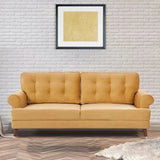 Mosco Straight Line Sofa Set In Suede Yellow