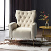 Jacky Chesterfield Chair in Suede - Luxe Maple