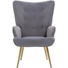 Kitty Button-Tufted Wingback Chair - Luxe Maple