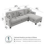 Celio Modern Suede Sectional Sofa