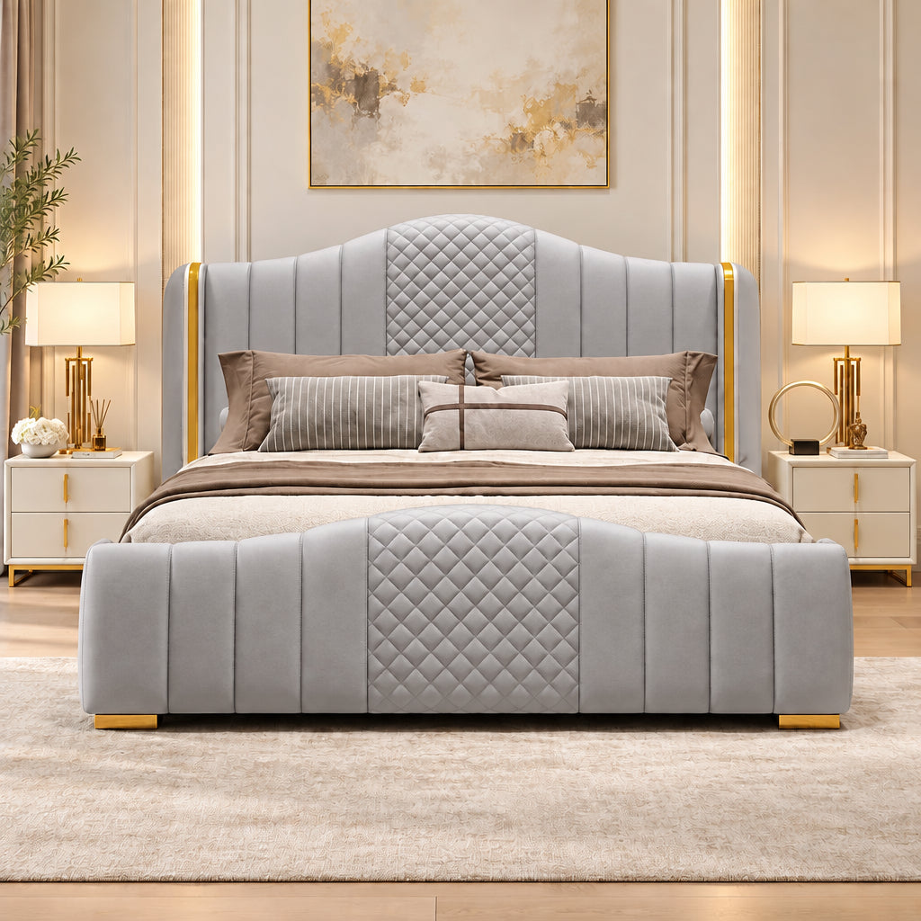 Mario Luxury Upholstered Bed in Leatherette