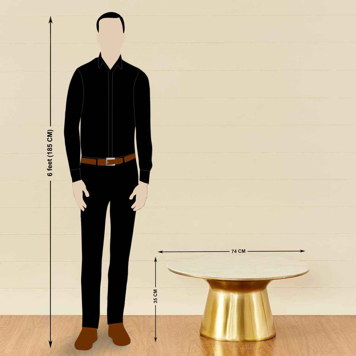 Nano Center Table in Gold Finish