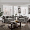 Cosmo Line Chesterfield Sofa Set in Grey - Luxe Maple
