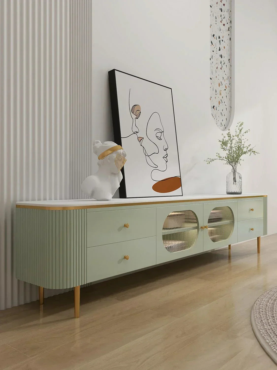 Texo Luxury TV Unit in Green