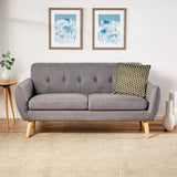 Heffy Modern Sofa Set in Suede Grey