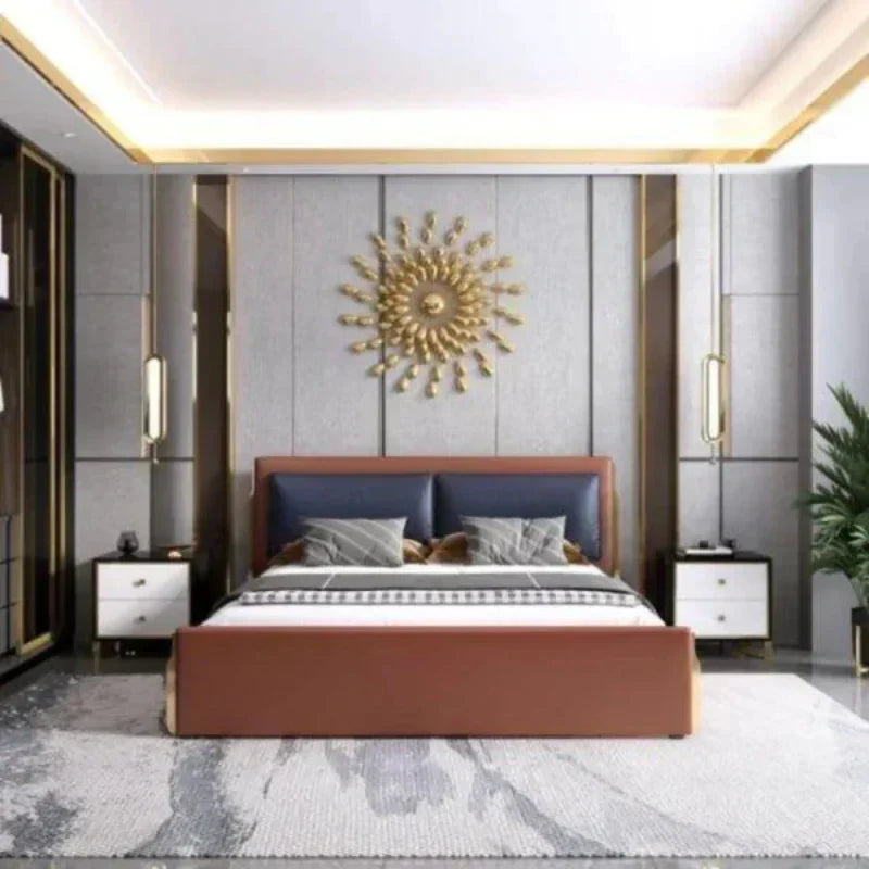Kiko Luxury Upholstered Bed In Leatherette King Pro