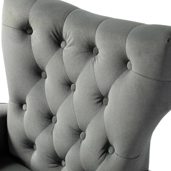 Jacky Chesterfield Chair in Suede - Luxe Maple