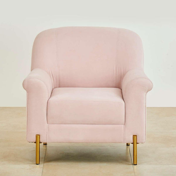 Inox Kings-well Barrel Accent Chair in Pink - Luxe Maple