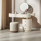Worldmark Dressing Table With Ottoman In Stainless Steel - Gold
