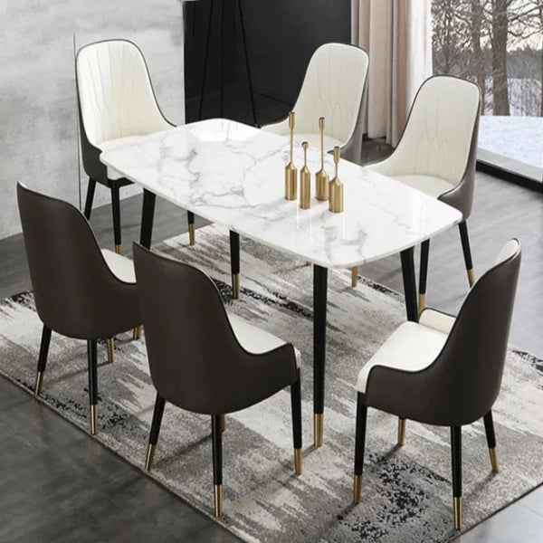 Rolex Luxury 6 Seater Dining Table in Black - Luxe Maple