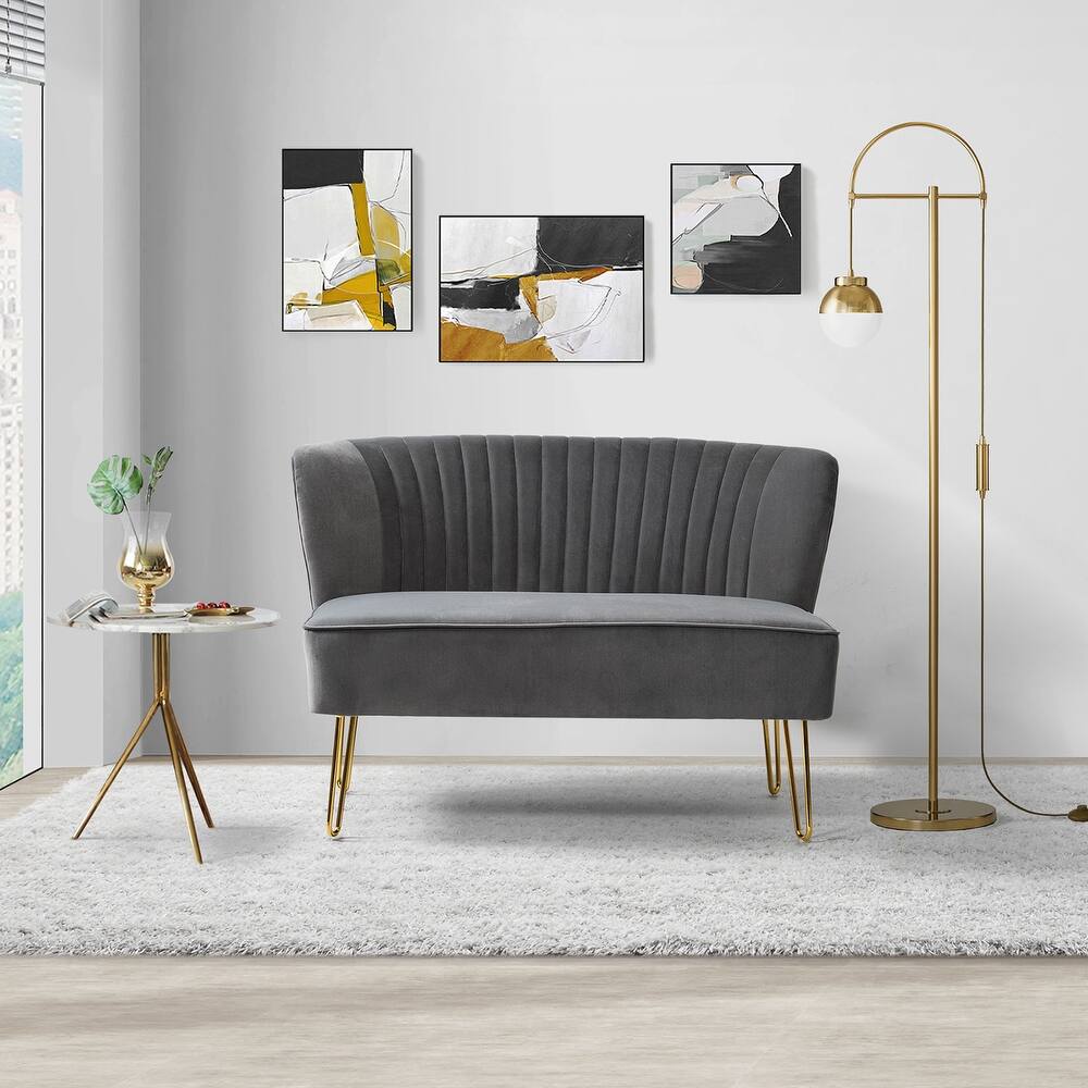 Beccy Luxury Straight Line Sofa Set Grey