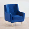 Tiktok Button-Tufted Wingback Chair In Blue - Luxe Maple