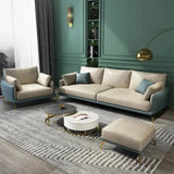 Mono Luxury Modern Sofa Sets In Leatherette Blue