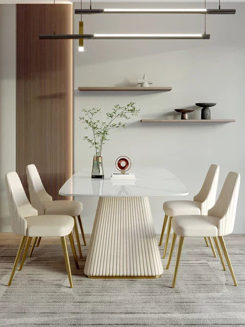 Texo Luxury 4 Seater Dining Table in Beige - Luxe Maple