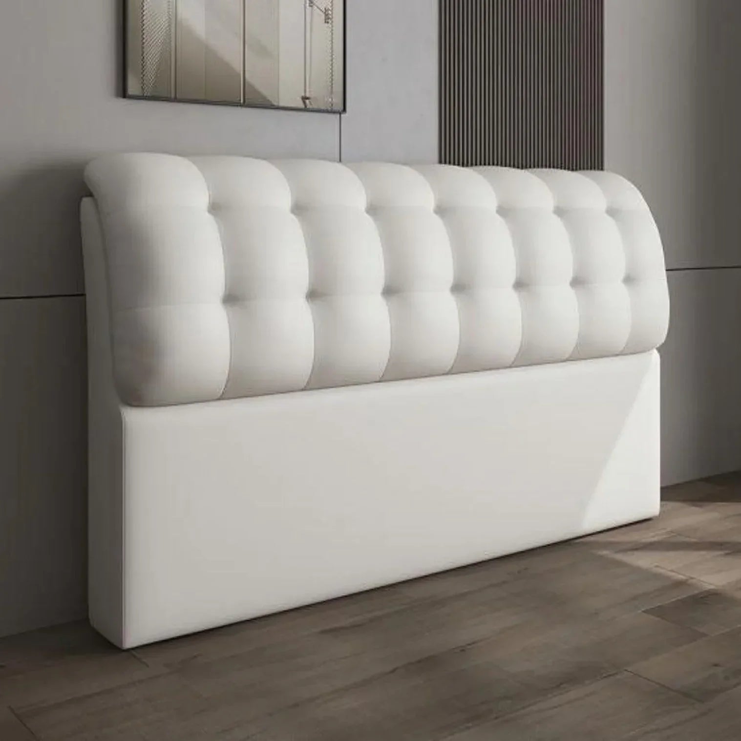 London Luxury Upholstered Bed in Leatherette white