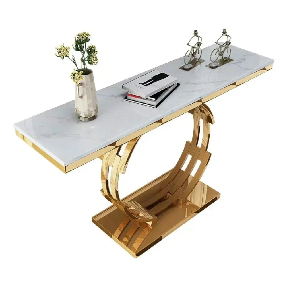 Rolex Golden Console Table - Stainless Steel